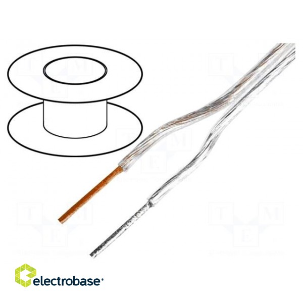 Wire: loudspeaker cable | 2x0,22mm2 | stranded | OFC | transparent