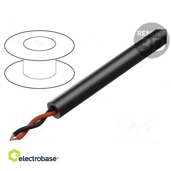 Wire: loudspeaker cable | 2x13AWG | stranded | OFC | black | unshielded
