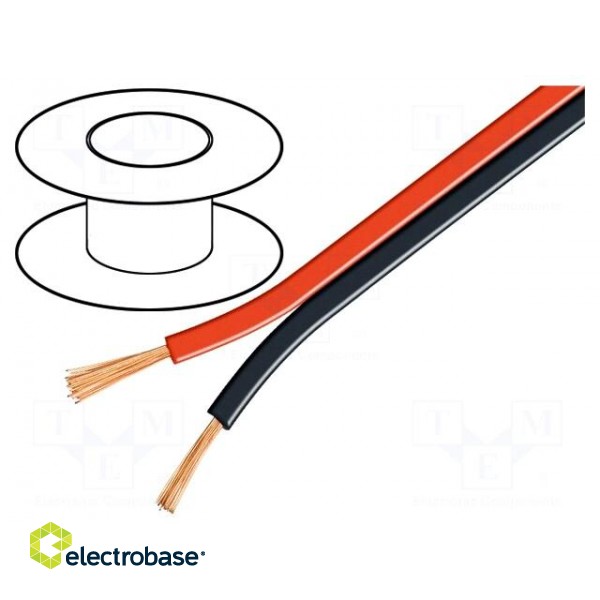 Wire: loudspeaker cable | 2x4mm2 | stranded | CCA | black-red