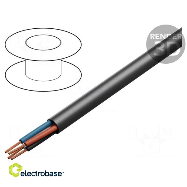 Wire: loudspeaker cable | 4x2.5mm2 | stranded | OFC | black | LSZH | 100V
