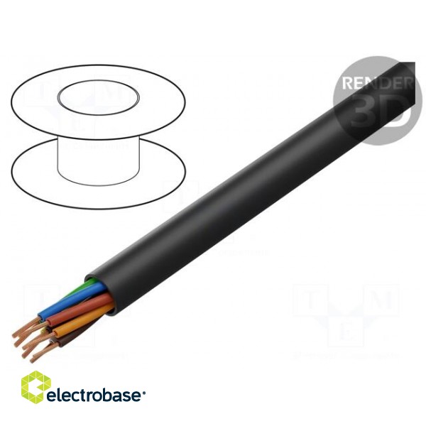 Wire: loudspeaker cable | 8x13AWG | stranded | OFC | black | unshielded