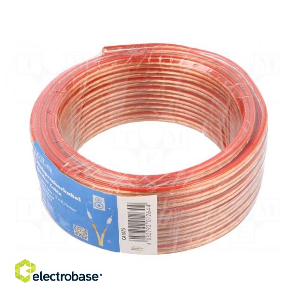 Wire: loudspeaker cable | stranded | CCA | transparent | PVC | 10m фото 2