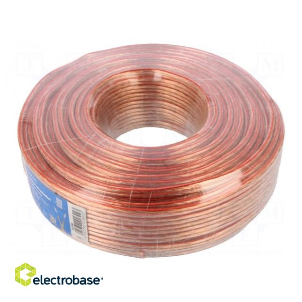 Wire: loudspeaker cable | stranded | CCA | transparent | PVC | 50m paveikslėlis 2