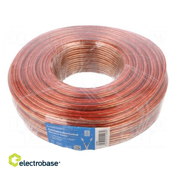Wire: loudspeaker cable | stranded | CCA | transparent | PVC | 50m paveikslėlis 2