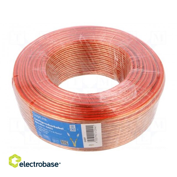 Wire: loudspeaker cable | stranded | CCA | transparent | unshielded paveikslėlis 2