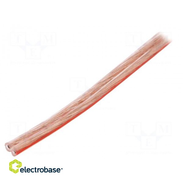 Wire: loudspeaker cable | stranded | CCA | transparent | PVC | 100m фото 1