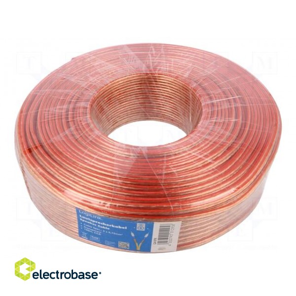 Wire: loudspeaker cable | stranded | CCA | transparent | PVC | 100m фото 2
