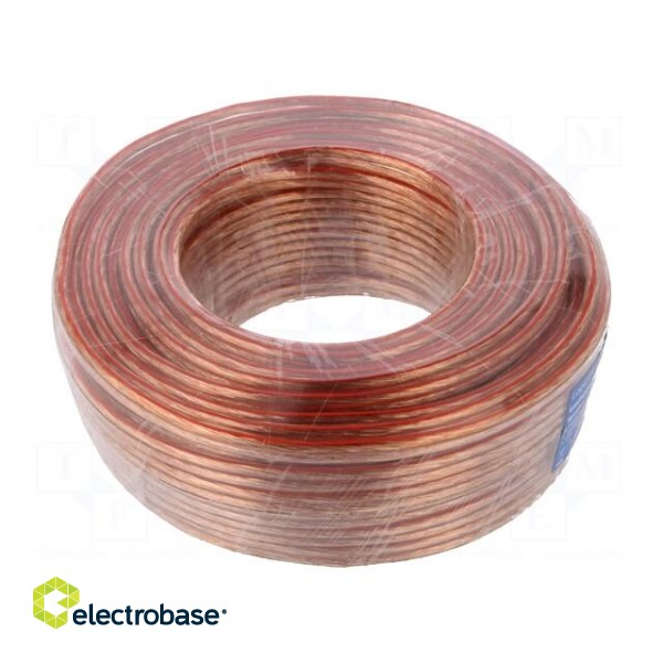 Wire: loudspeaker cable | stranded | CCA | transparent | PVC | 25m paveikslėlis 2