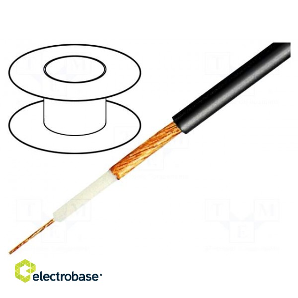 Wire: microphone cable | 1x0,25mm2 | black | OFC | PVC | -15÷70°C | 100m
