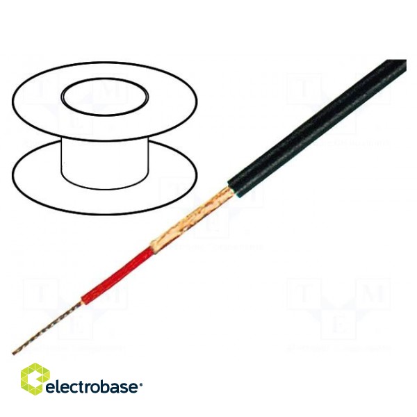 Wire: microphone cable | 1x0.25mm2 | black | OFC | -15÷70°C | PVC