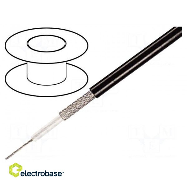 Wire: microphone cable | 1x0,35mm2 | black | OFC,tinned | PVC | 100m