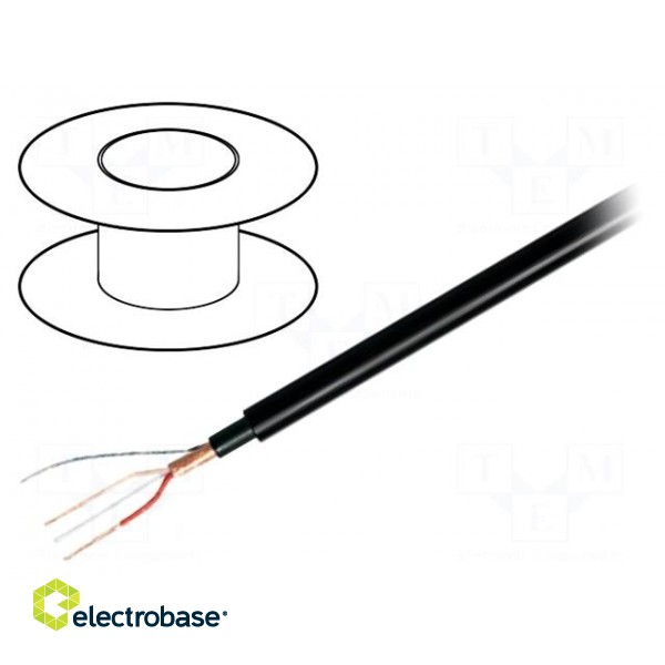 Wire: microphone cable | 1x2x0.22mm2 | black | OFC | -15÷70°C | PVC