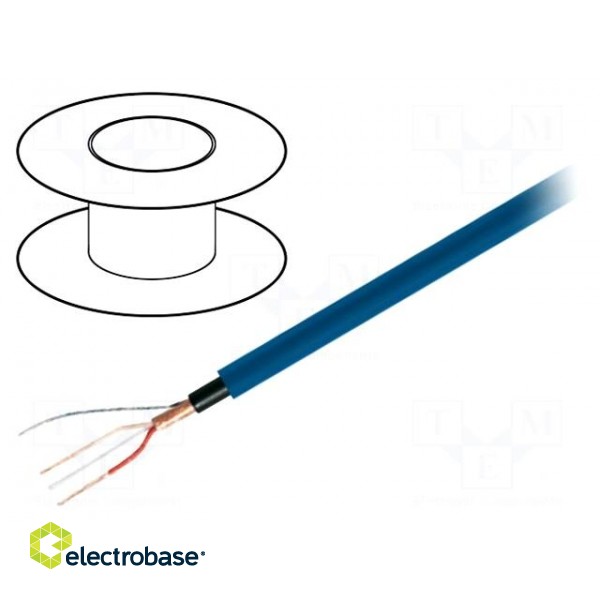 Wire: microphone cable | 1x2x0.22mm2 | blue | OFC | -15÷70°C | PVC