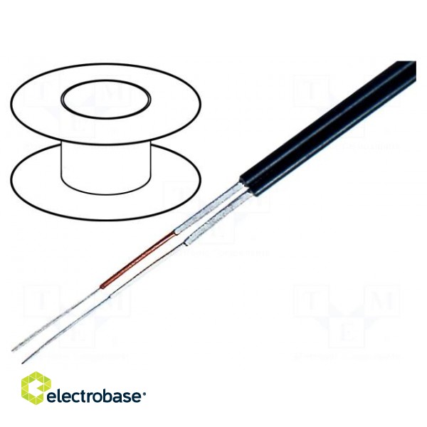 Wire: microphone cable | 2x0.1mm2 | black | tinned,OFC | -15÷70°C