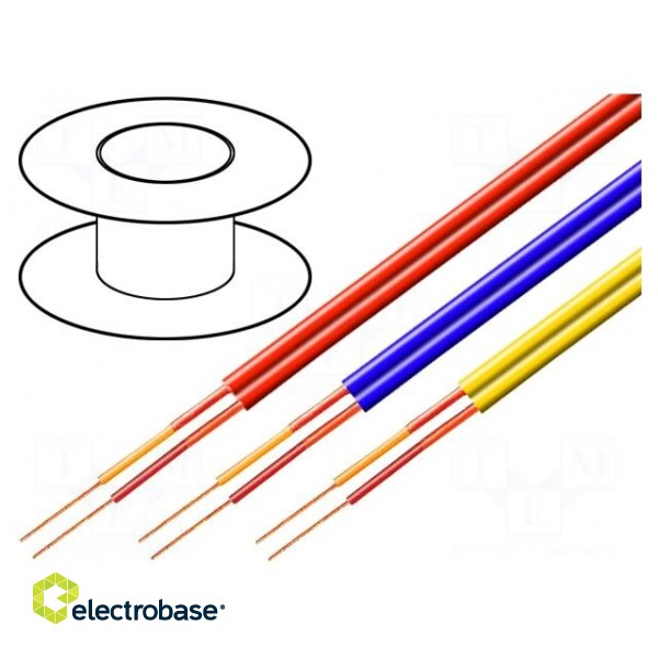 Wire: microphone cable | 2x0.14mm2 | red | OFC | -15÷70°C | PVC
