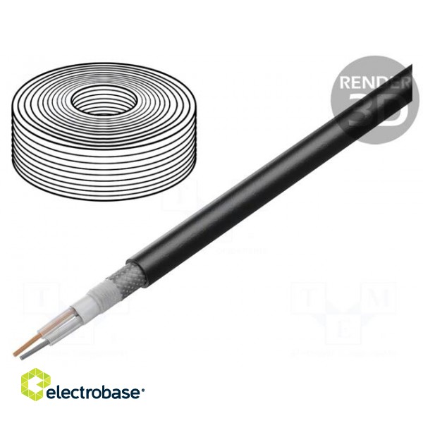 Wire: microphone cable | 2x0,35mm2 | black | OFC | PVC | -15÷70°C | 100m