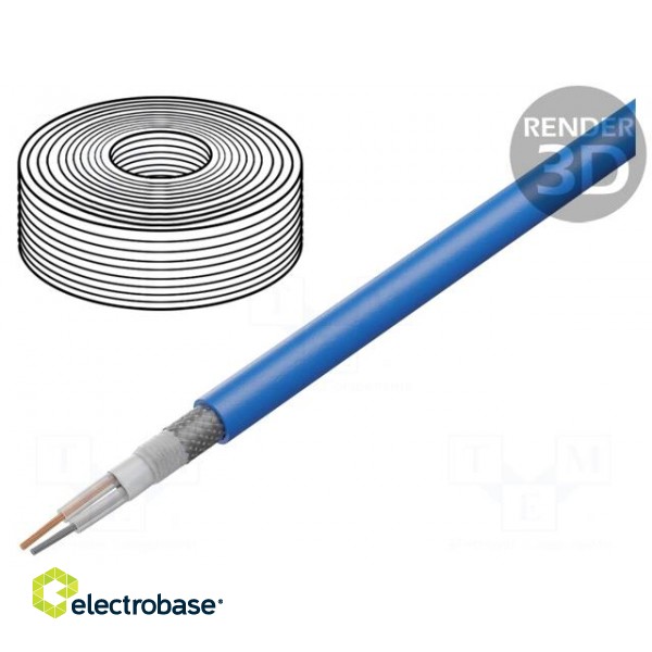 Wire: microphone cable | 2x0.35mm2 | blue | OFC | -15÷70°C | PVC