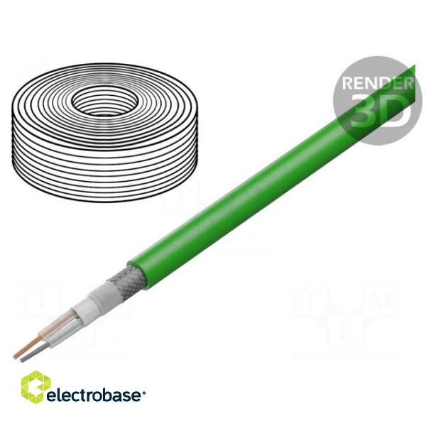 Wire: microphone cable | 2x0.35mm2 | green | OFC | -15÷70°C | PVC