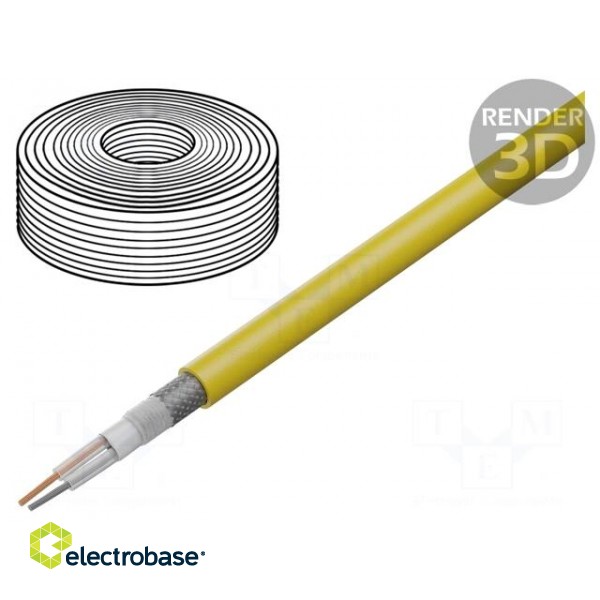 Wire: microphone cable | 2x0.35mm2 | yellow | OFC | -15÷70°C | PVC