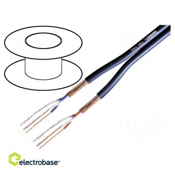 Wire: microphone cable | 2x2x0.22mm2 | dark blue | OFC | -15÷70°C