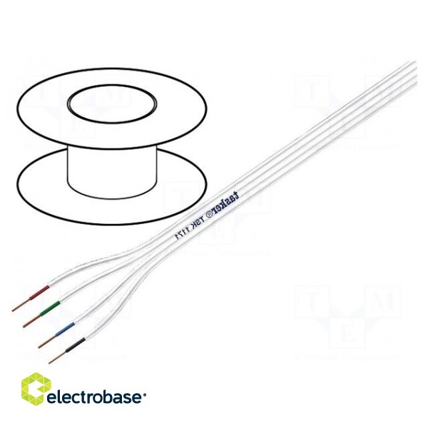 Wire: assembly | 4x0.5mm2 | stranded | Ext.dimensions: 2.5x10mm | 100m