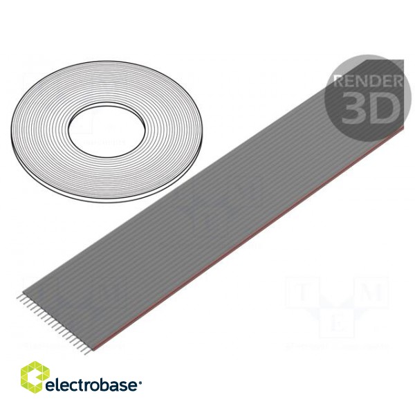 Wire: ribbon | 1.27mm | stranded | Cu | unshielded | PVC | grey | 76m