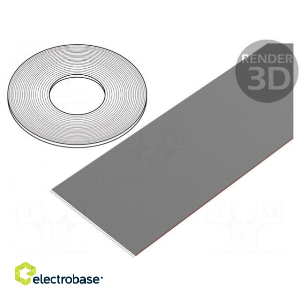 Wire: ribbon | 1.27mm | stranded | Cu | 60x28AWG | unshielded | PVC | grey