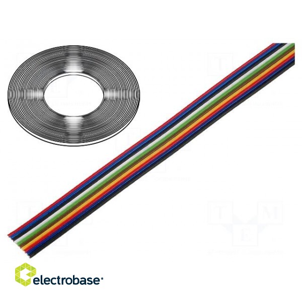 Wire: ribbon | TLWY | 10x0.22mm2 | stranded | Cu | unshielded | PVC | 150V