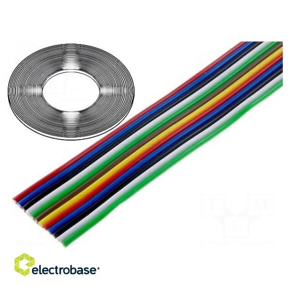 Wire: ribbon | stranded | Cu | 12x0,75mm2 | unshielded | PVC | 500V | 25m