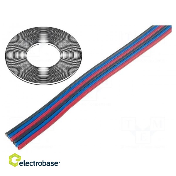 Wire: ribbon | stranded | Cu | 6x0,35mm2 | unshielded | PVC | 150V | 50m