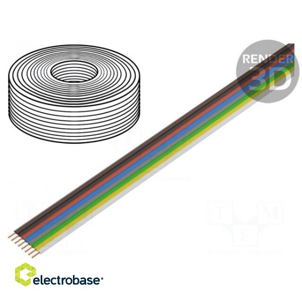 Wire: ribbon | FBK Toy | 8x0.14mm2 | stranded | Cu | PVC | 250V | 5m