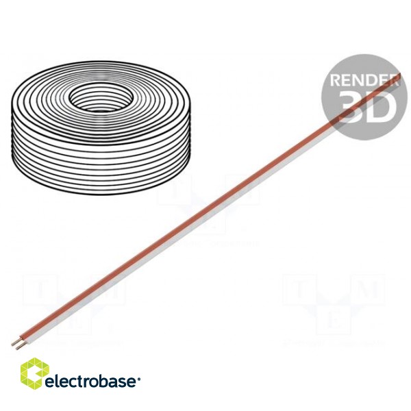 Wire: test lead cable | 2x0.2mm2 | solid | Cu | PVC | white,red | 500V