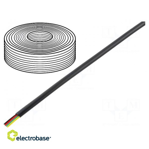 Wire: telecommunication cable | stranded | 4x28AWG | black | 500m