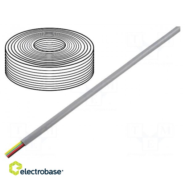 Wire: telecommunication cable | stranded | 4x28AWG | silver | 100m