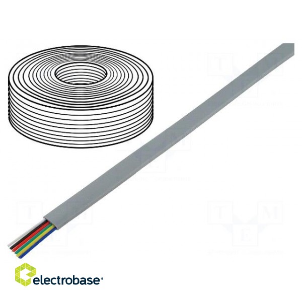 Wire: telecommunication cable | stranded | 6x28AWG | silver | 100m