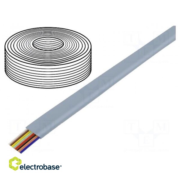 Wire: telecommunication cable | stranded | 8x28AWG | silver | 100m