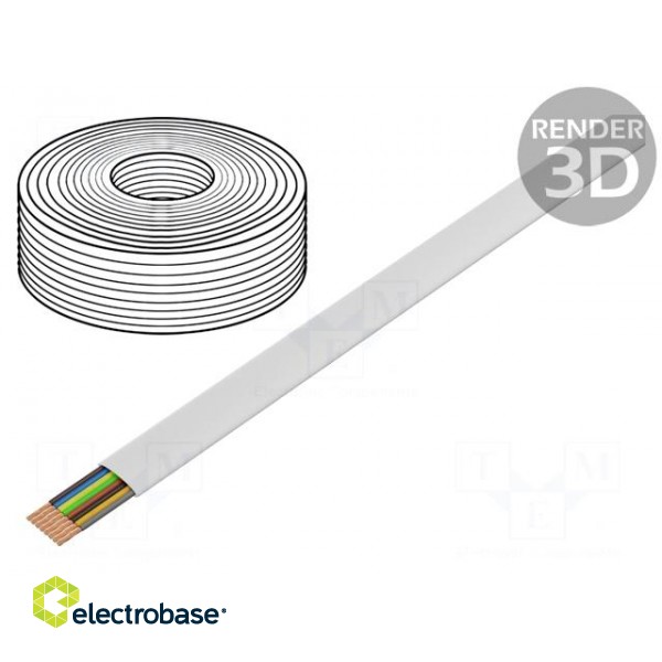 Wire: telecommunication cable | stranded | 8x28AWG | white | 100m