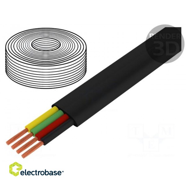 Wire: telecommunication cable | stranded | black | 100m | 0÷60°C image 1