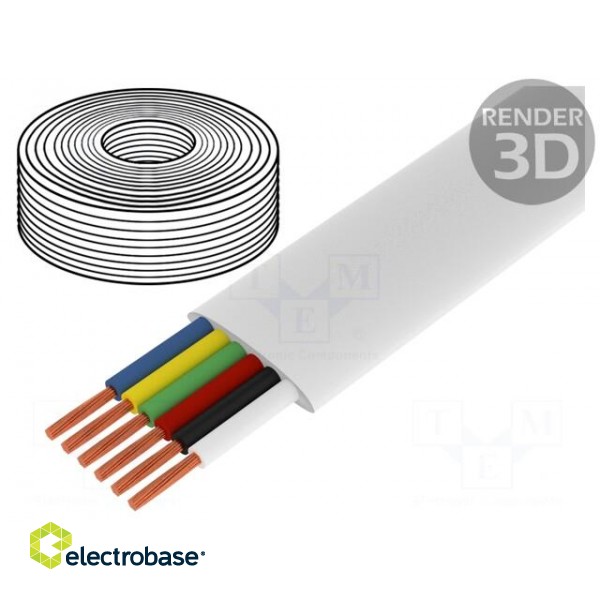 Wire: telecommunication cable | stranded | white | 100m | 0÷60°C фото 1