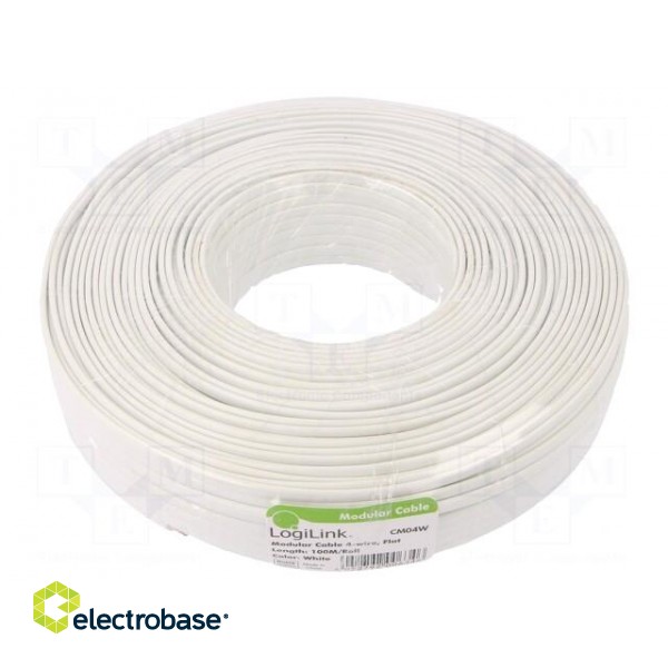 Wire: telecommunication cable | stranded | white | 100m | 0÷60°C image 2
