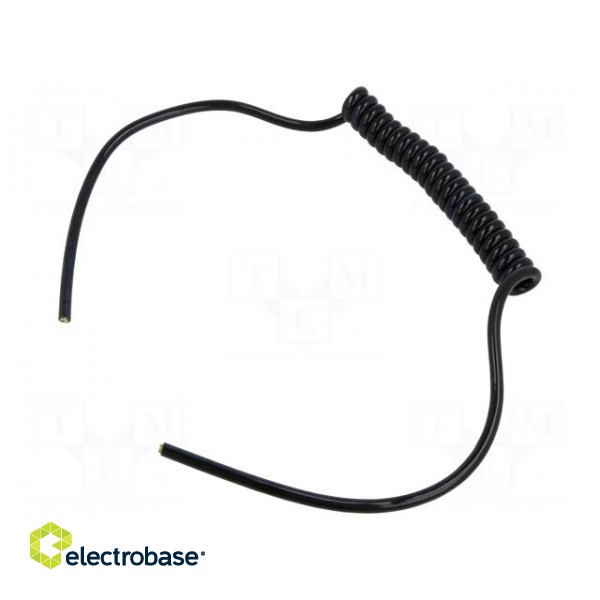 Wire: coiled | 3x0.15mm2 | unshielded | PUR | black | 300V | 0.1m | 0.4m image 2