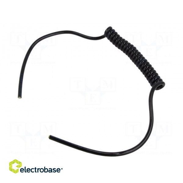 Wire: coiled | 3x0.5mm2 | unshielded | PUR | black | 300V | 0.1m | 0.4m image 2