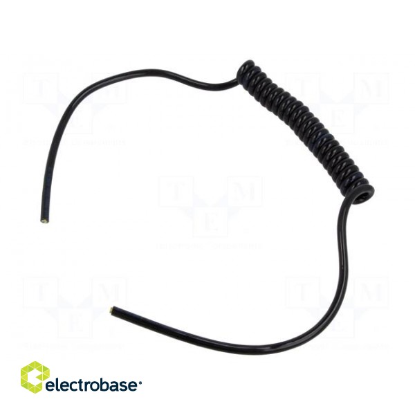 Wire: coiled | 5x0.15mm2 | unshielded | PUR | black | 300V | 0.1m | 0.4m image 2