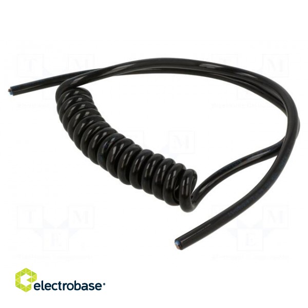 Wire: coiled | 2x0.75mm2 | unshielded | PUR | black | 300V,500V | 0.1m фото 2
