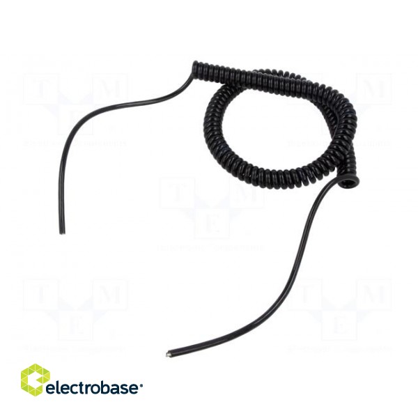Wire: coiled | 3x0.15mm2 | unshielded | PUR | black | 300V | 0.8m | 3.2m image 2