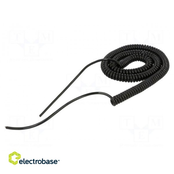 Wire: coiled | 3x0.22mm2 | unshielded | PUR | black | 300V | 0.8m | 3.2m image 2