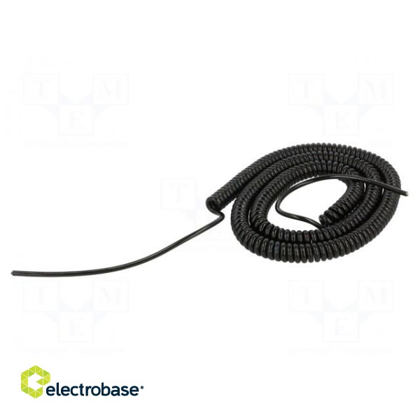Wire: coiled | 3x0.22mm2 | unshielded | PUR | black | 300V | 1m | 4m image 2