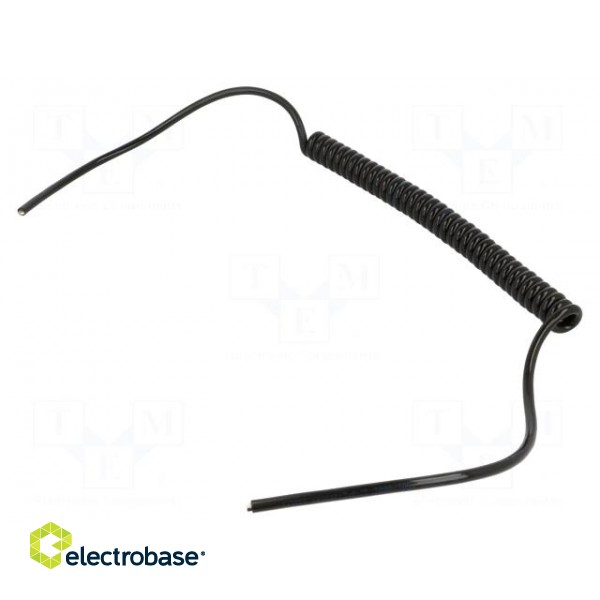 Wire: coiled | 3x0.35mm2 | unshielded | PUR | black | 300V | 0.2m | 0.8m image 2