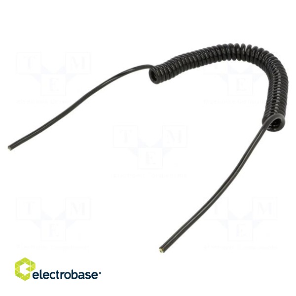 Wire: coiled | 4x0.35mm2 | unshielded | PUR | black | 300V | 0.3m | 1.2m image 2