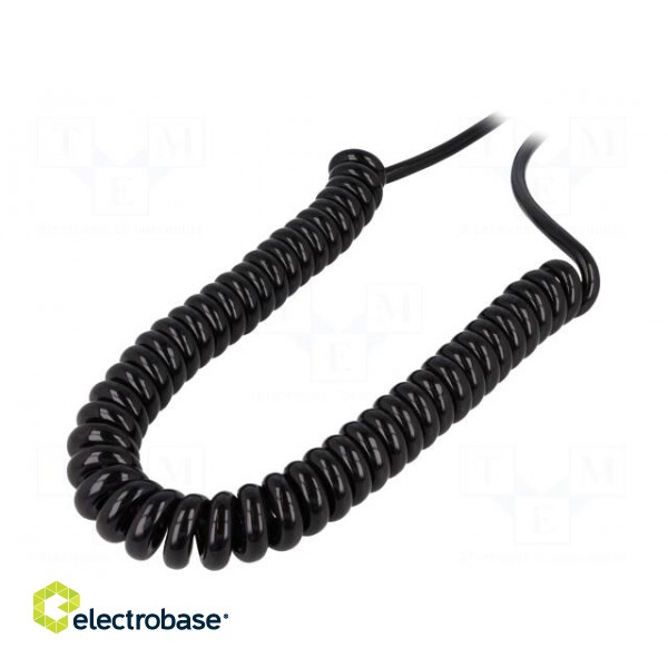 Wire: coiled | SPIRAL H07BQ-F | 3G1,5mm2 | unshielded | PUR | black фото 1